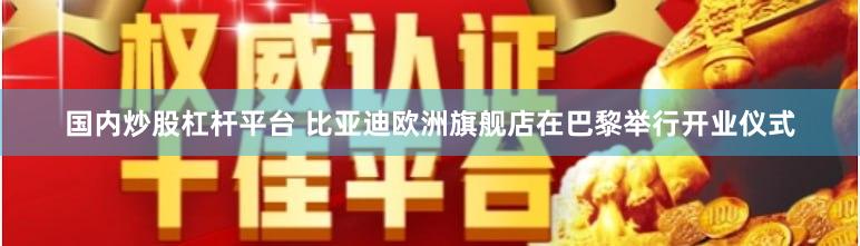 国内炒股杠杆平台 比亚迪欧洲旗舰店在巴黎举行开业仪式