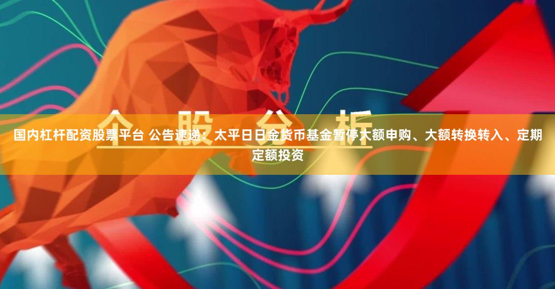 国内杠杆配资股票平台 公告速递：太平日日金货币基金暂停大额申购、大额转换转入、定期定额投资